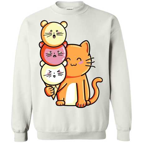 Sweatshirts White / S Cat and Micecream Crewneck Sweatshirt