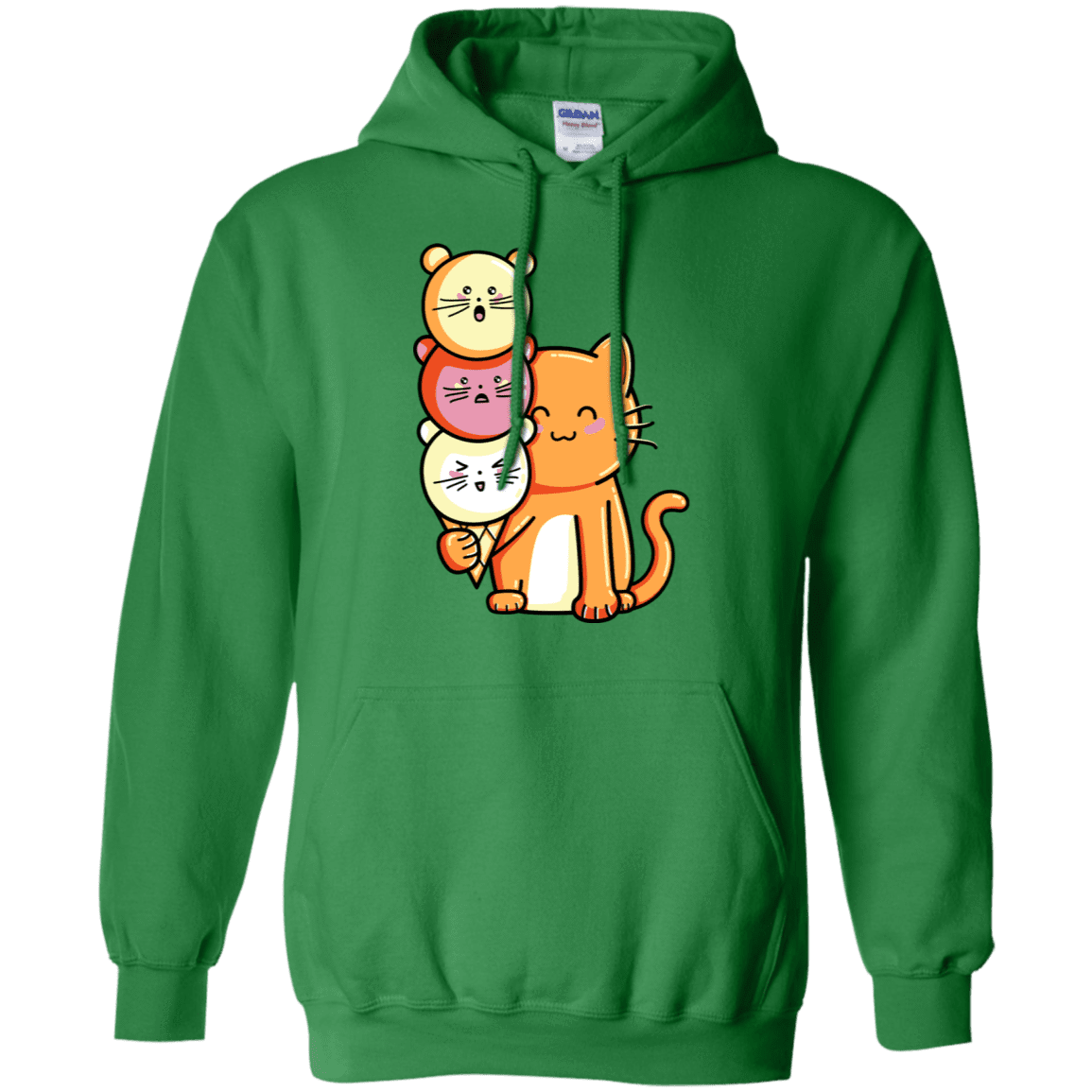 Sweatshirts Irish Green / S Cat and Micecream Pullover Hoodie