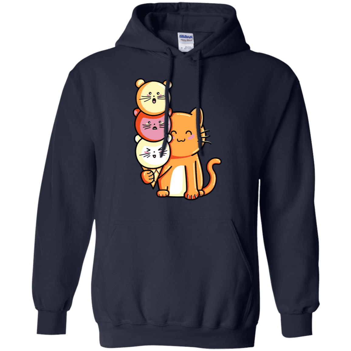 Sweatshirts Navy / S Cat and Micecream Pullover Hoodie