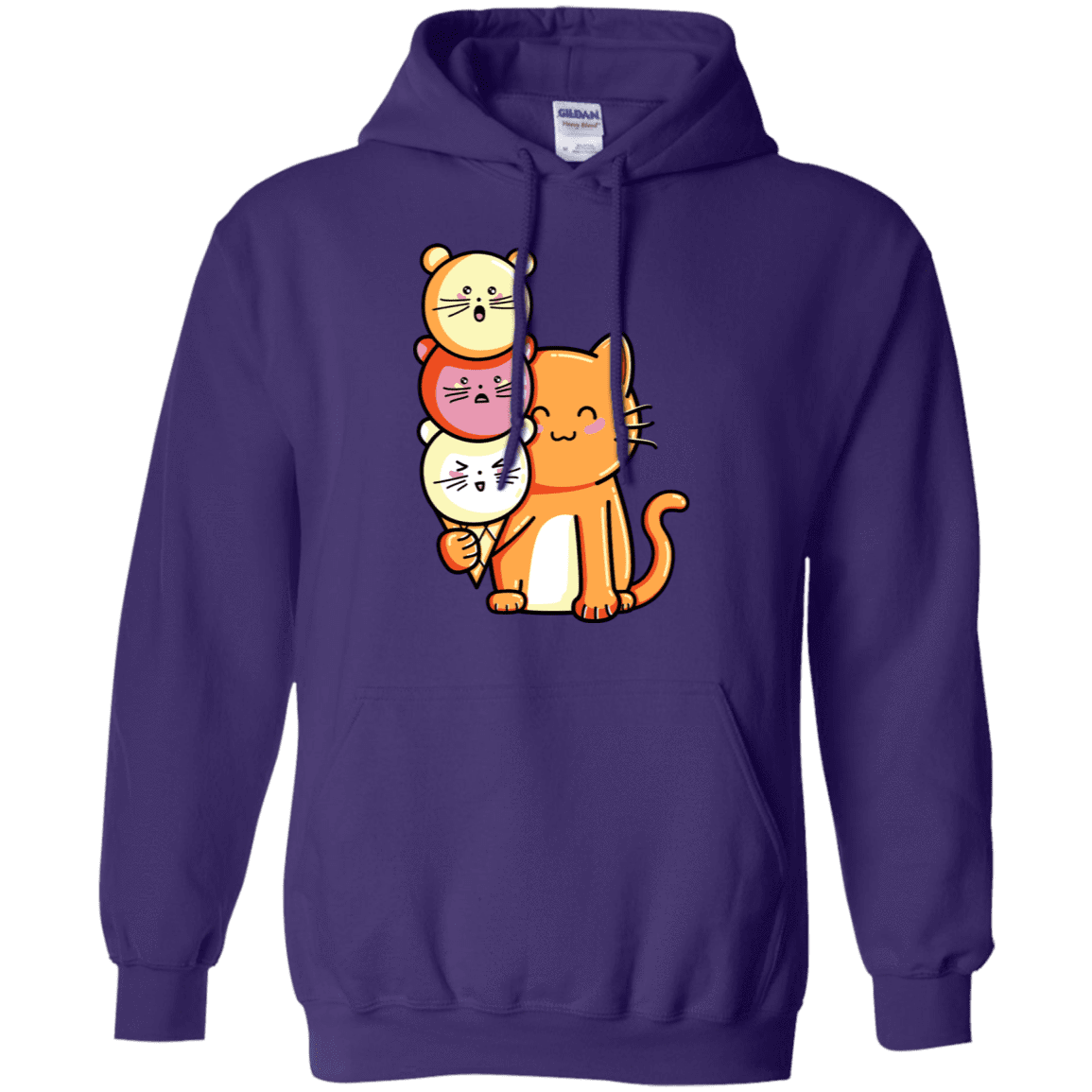 Sweatshirts Purple / S Cat and Micecream Pullover Hoodie