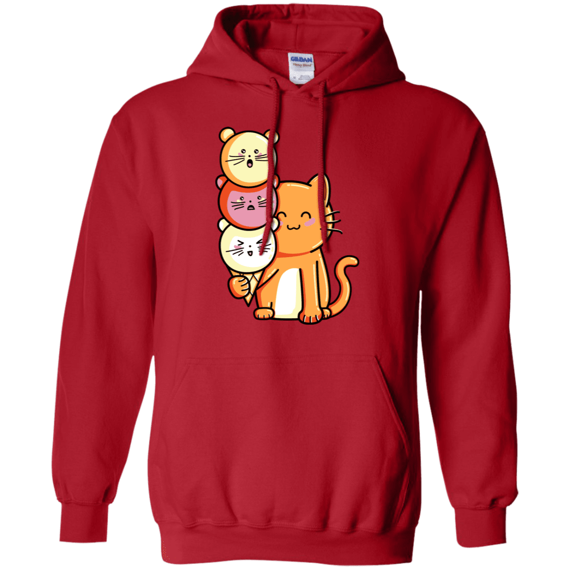 Sweatshirts Red / S Cat and Micecream Pullover Hoodie