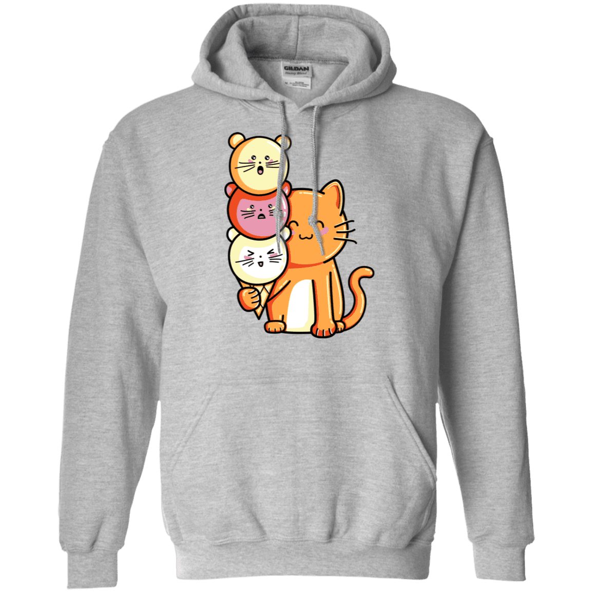 Sweatshirts Sport Grey / S Cat and Micecream Pullover Hoodie