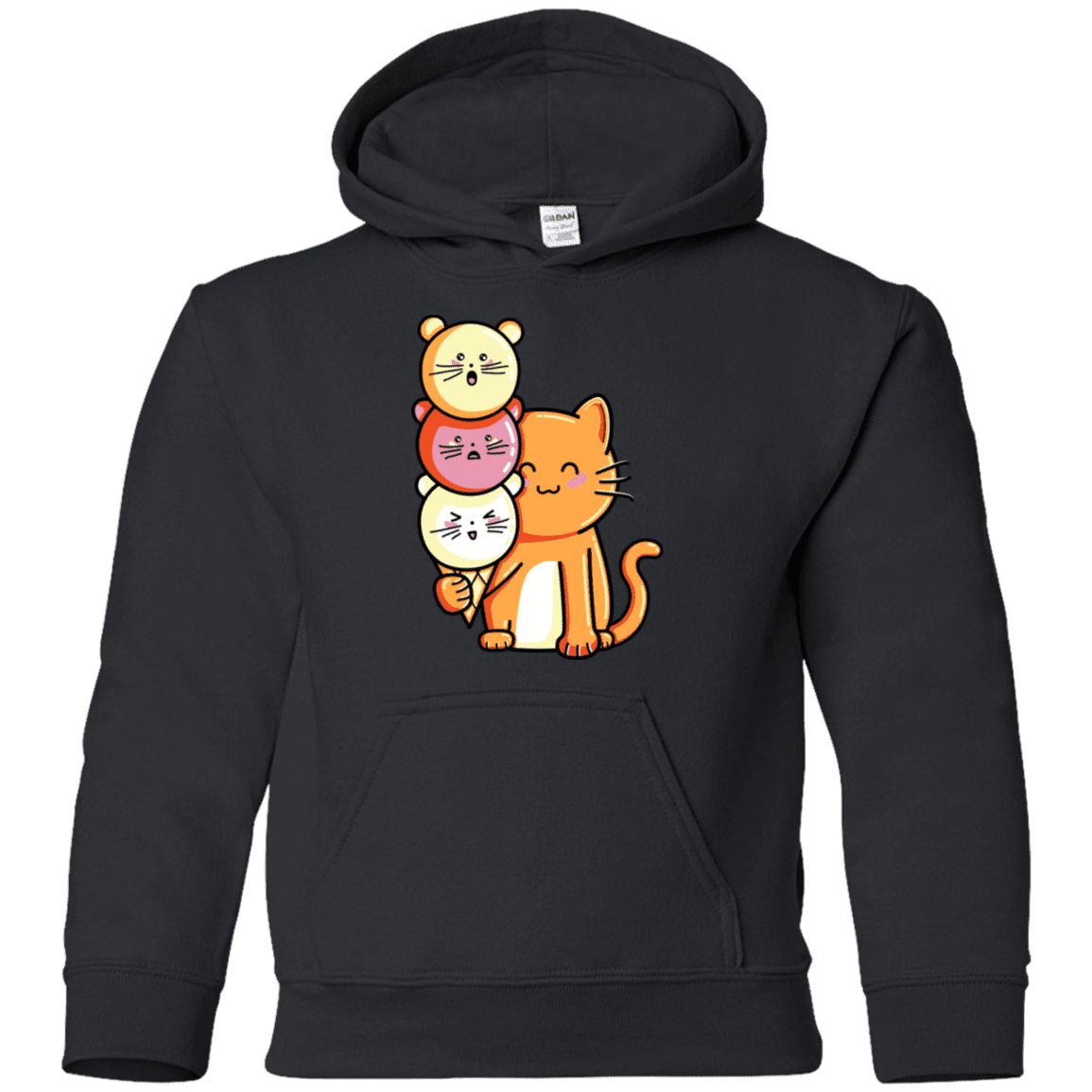 Sweatshirts Black / YS Cat and Micecream Youth Hoodie