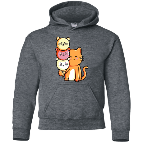 Sweatshirts Dark Heather / YS Cat and Micecream Youth Hoodie