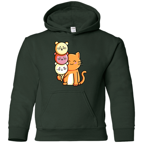 Sweatshirts Forest Green / YS Cat and Micecream Youth Hoodie