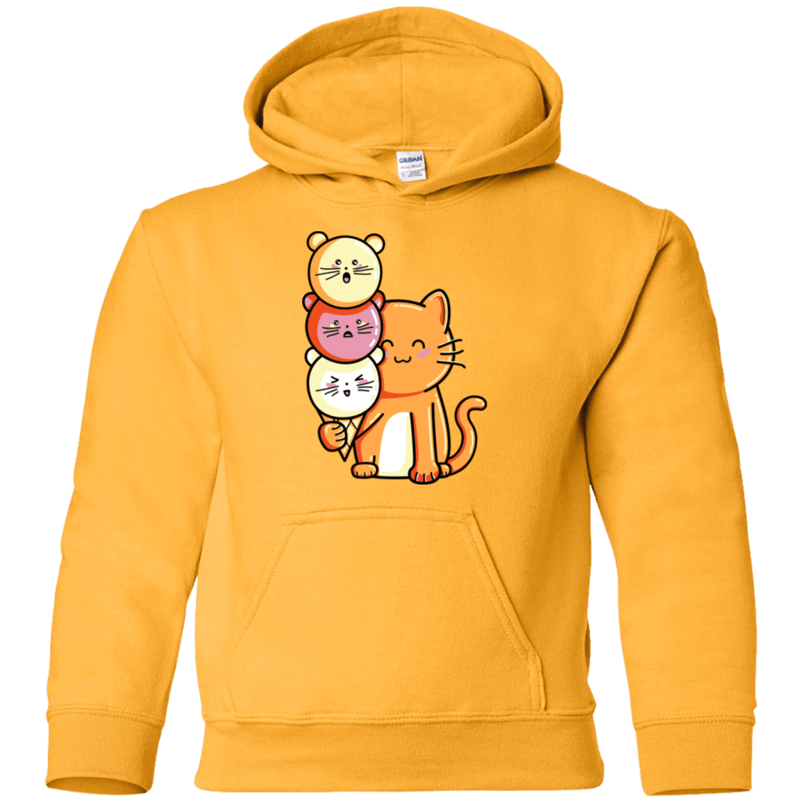 Sweatshirts Gold / YS Cat and Micecream Youth Hoodie