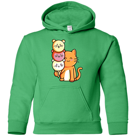 Sweatshirts Irish Green / YS Cat and Micecream Youth Hoodie