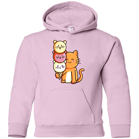 Sweatshirts Light Pink / YS Cat and Micecream Youth Hoodie