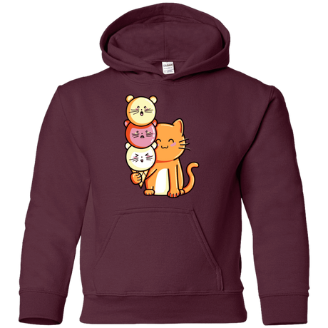 Sweatshirts Maroon / YS Cat and Micecream Youth Hoodie