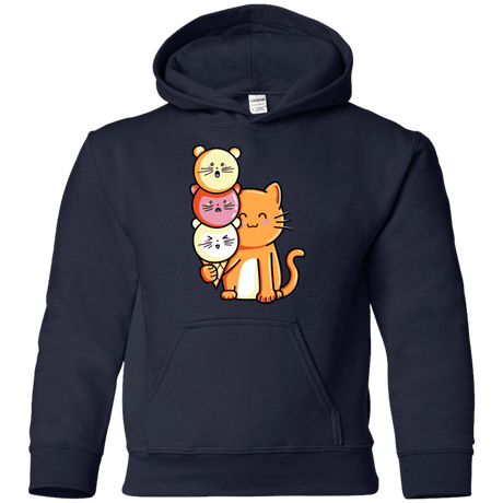 Sweatshirts Navy / YS Cat and Micecream Youth Hoodie