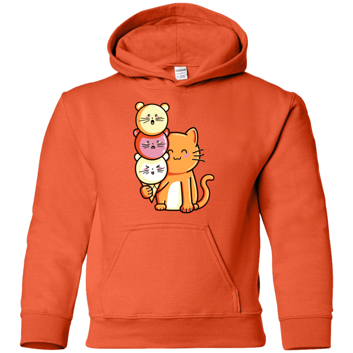 Sweatshirts Orange / YS Cat and Micecream Youth Hoodie