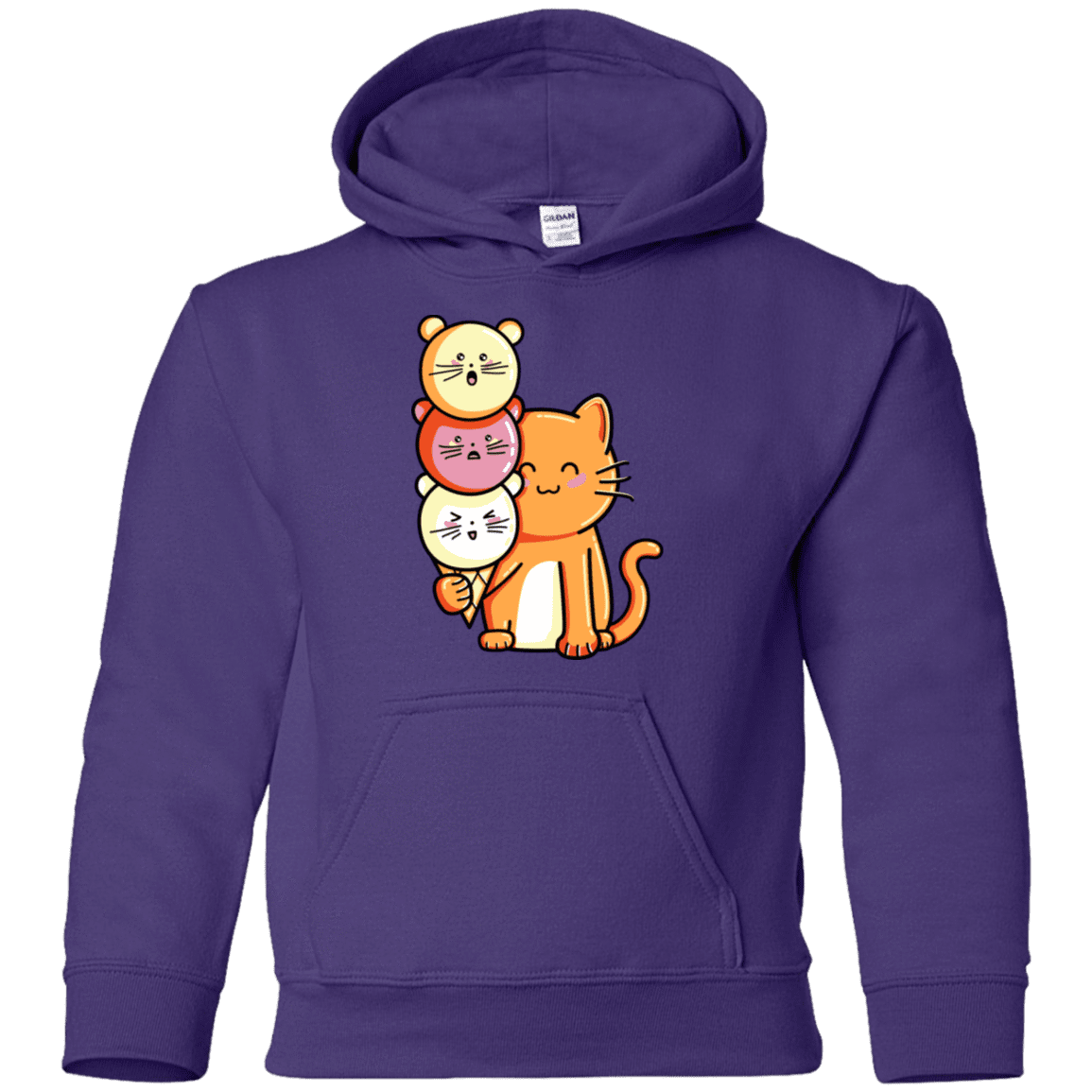 Sweatshirts Purple / YS Cat and Micecream Youth Hoodie