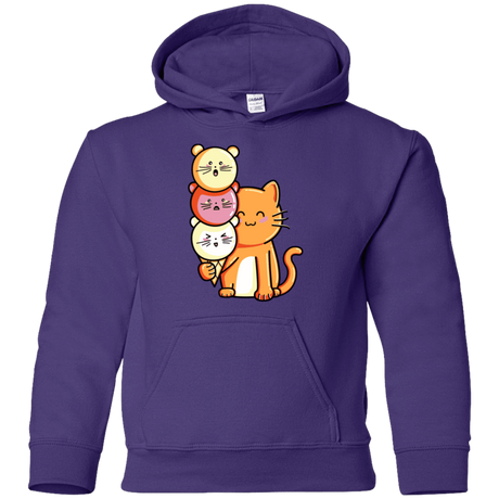 Sweatshirts Purple / YS Cat and Micecream Youth Hoodie