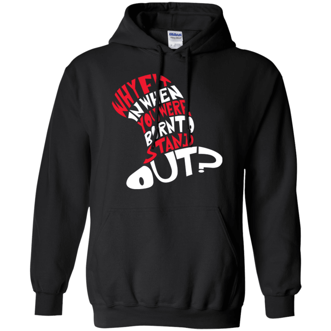 Sweatshirts Black / Small Cat In The Hat Pullover Hoodie