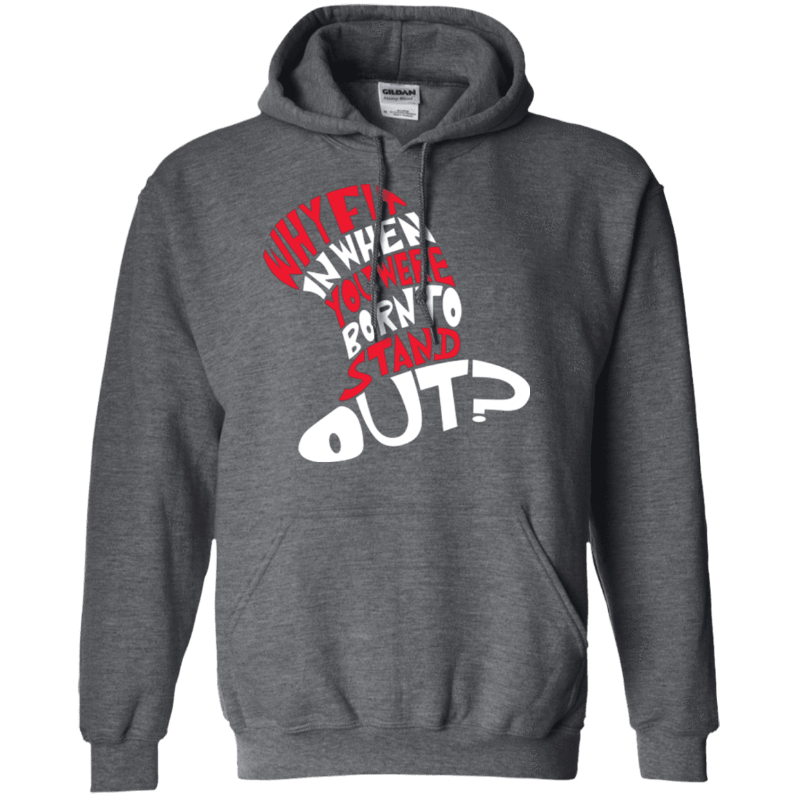 Sweatshirts Dark Heather / Small Cat In The Hat Pullover Hoodie