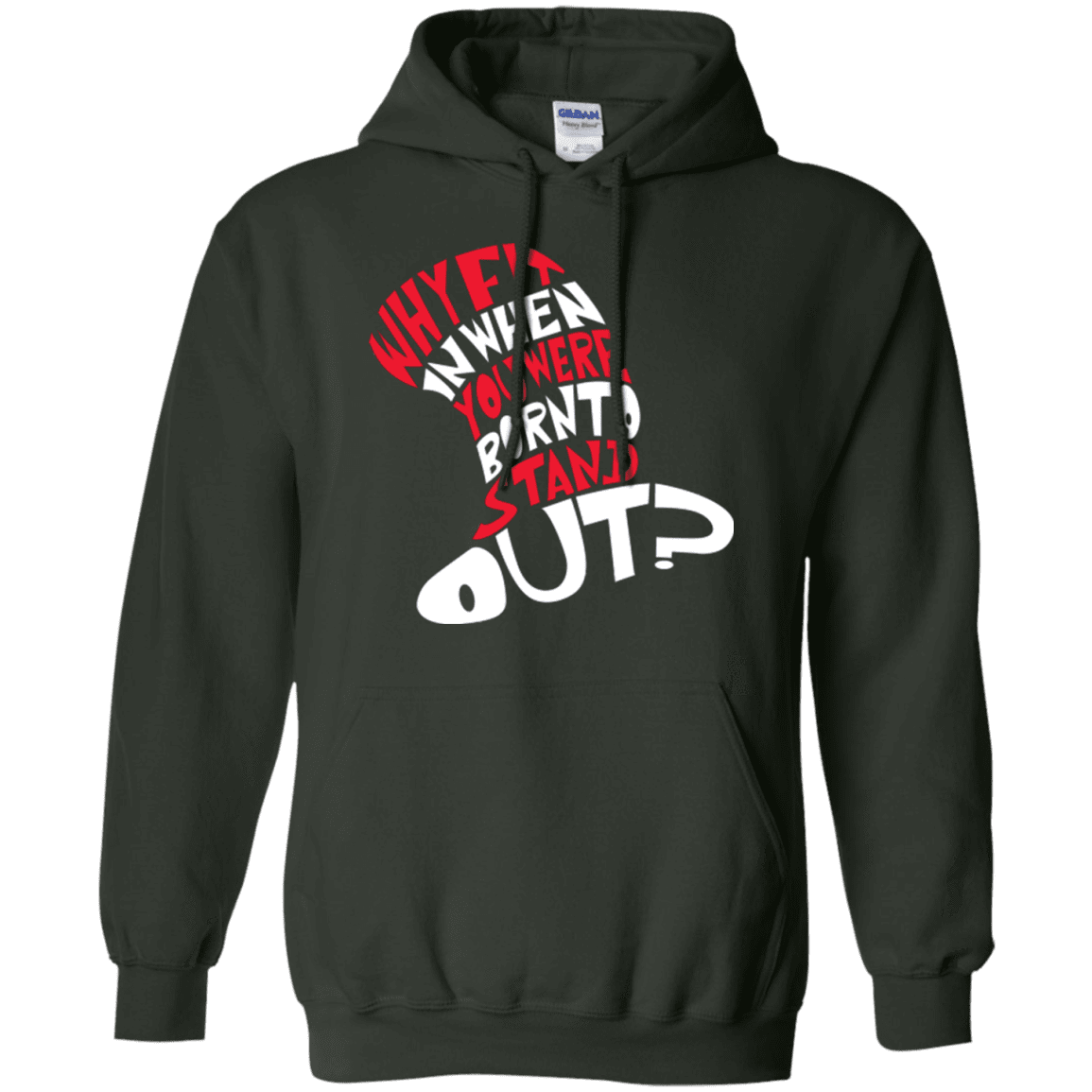 Sweatshirts Forest Green / Small Cat In The Hat Pullover Hoodie