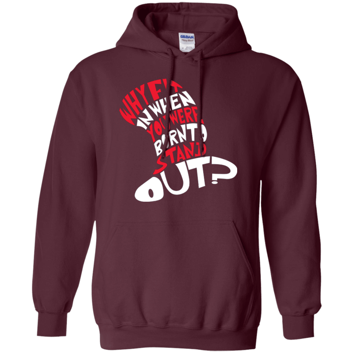 Sweatshirts Maroon / Small Cat In The Hat Pullover Hoodie