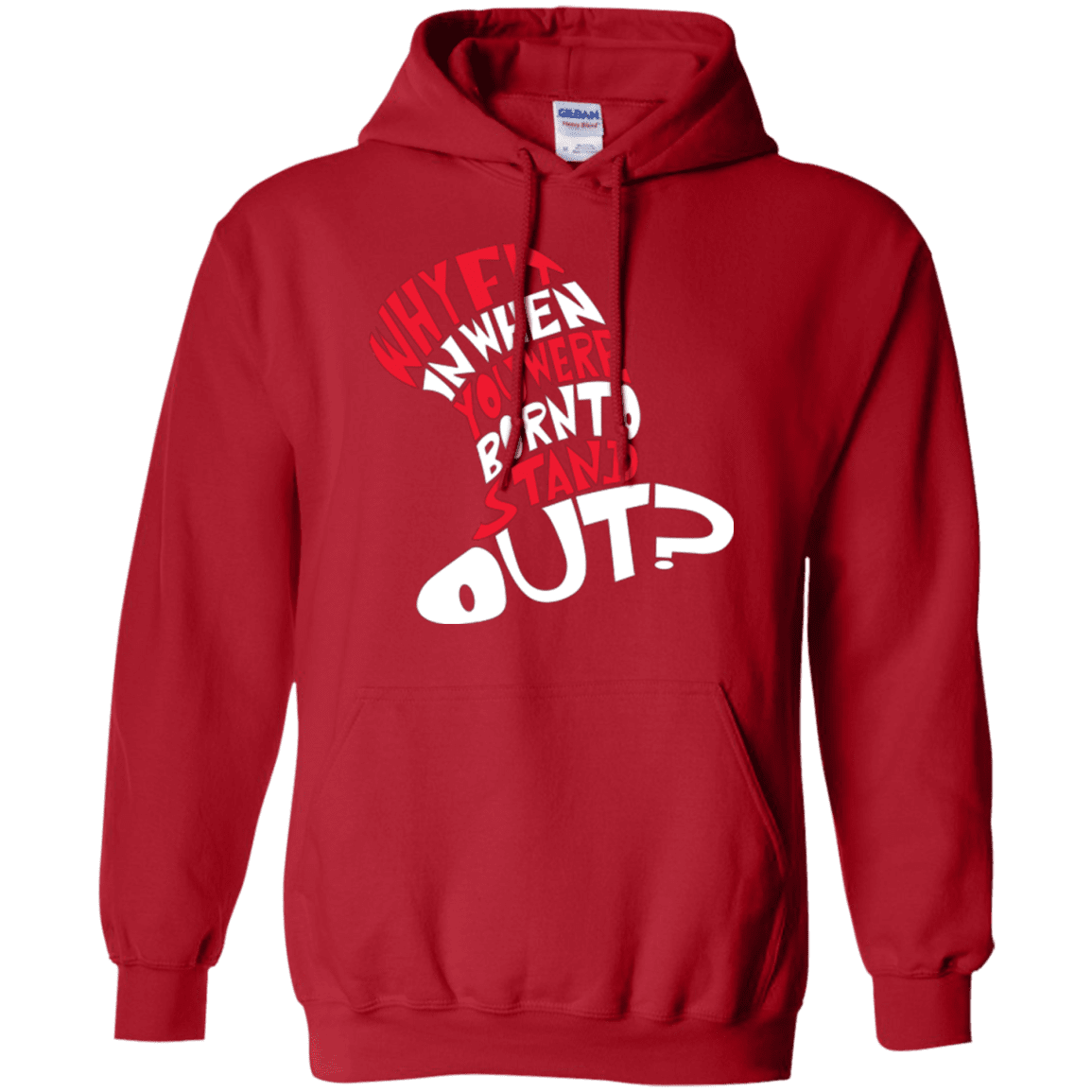 Sweatshirts Red / Small Cat In The Hat Pullover Hoodie