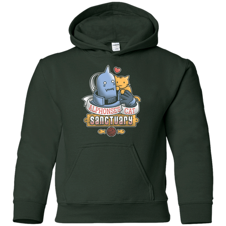 Sweatshirts Forest Green / YS CAT SANCTUARY Youth Hoodie