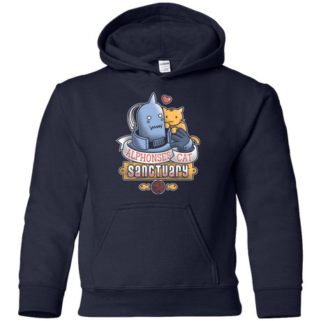 Sweatshirts Navy / YS CAT SANCTUARY Youth Hoodie