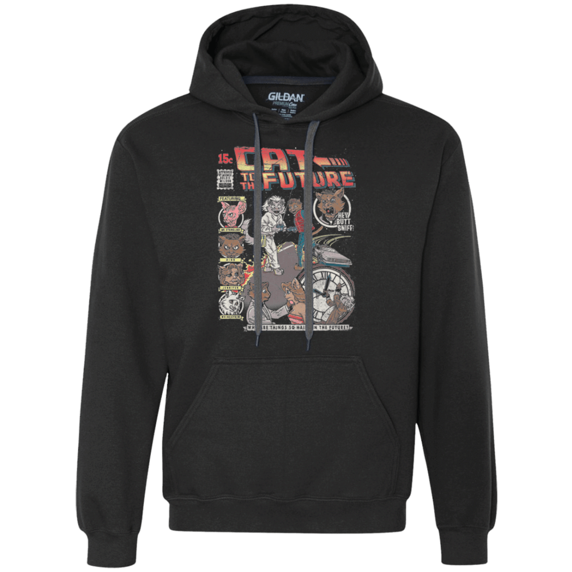 Sweatshirts Black / Small CAT TO THE FUTURE Premium Fleece Hoodie