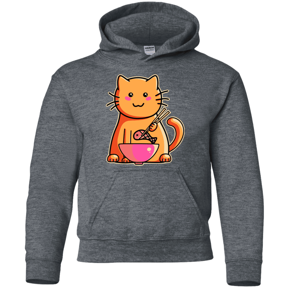 Sweatshirts Dark Heather / YS Cats Favourite Meal Youth Hoodie