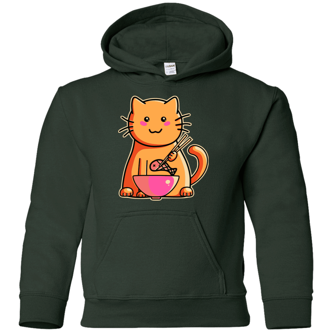 Sweatshirts Forest Green / YS Cats Favourite Meal Youth Hoodie