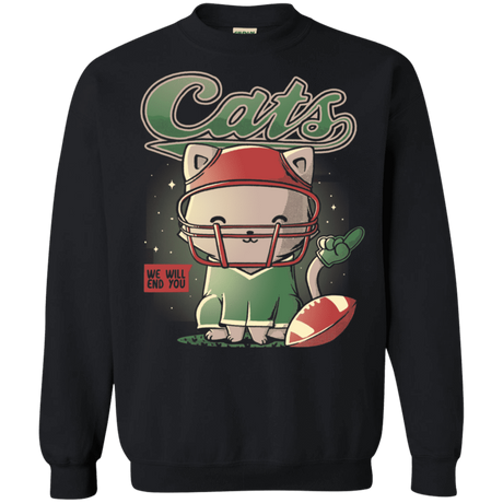 Sweatshirts Black / S Cats Football Crewneck Sweatshirt