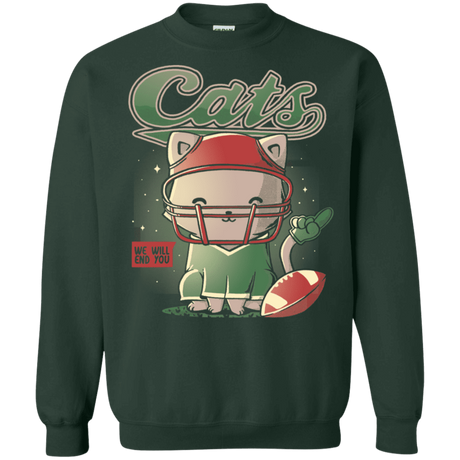 Sweatshirts Forest Green / S Cats Football Crewneck Sweatshirt