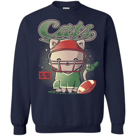 Sweatshirts Navy / S Cats Football Crewneck Sweatshirt