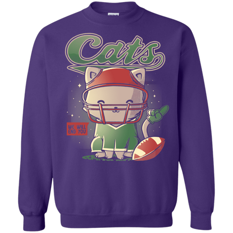 Sweatshirts Purple / S Cats Football Crewneck Sweatshirt