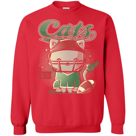 Sweatshirts Red / S Cats Football Crewneck Sweatshirt