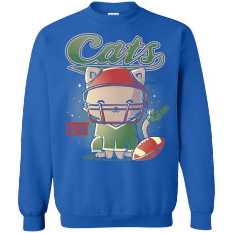 Sweatshirts Royal / S Cats Football Crewneck Sweatshirt