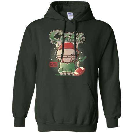 Sweatshirts Forest Green / S Cats Football Pullover Hoodie