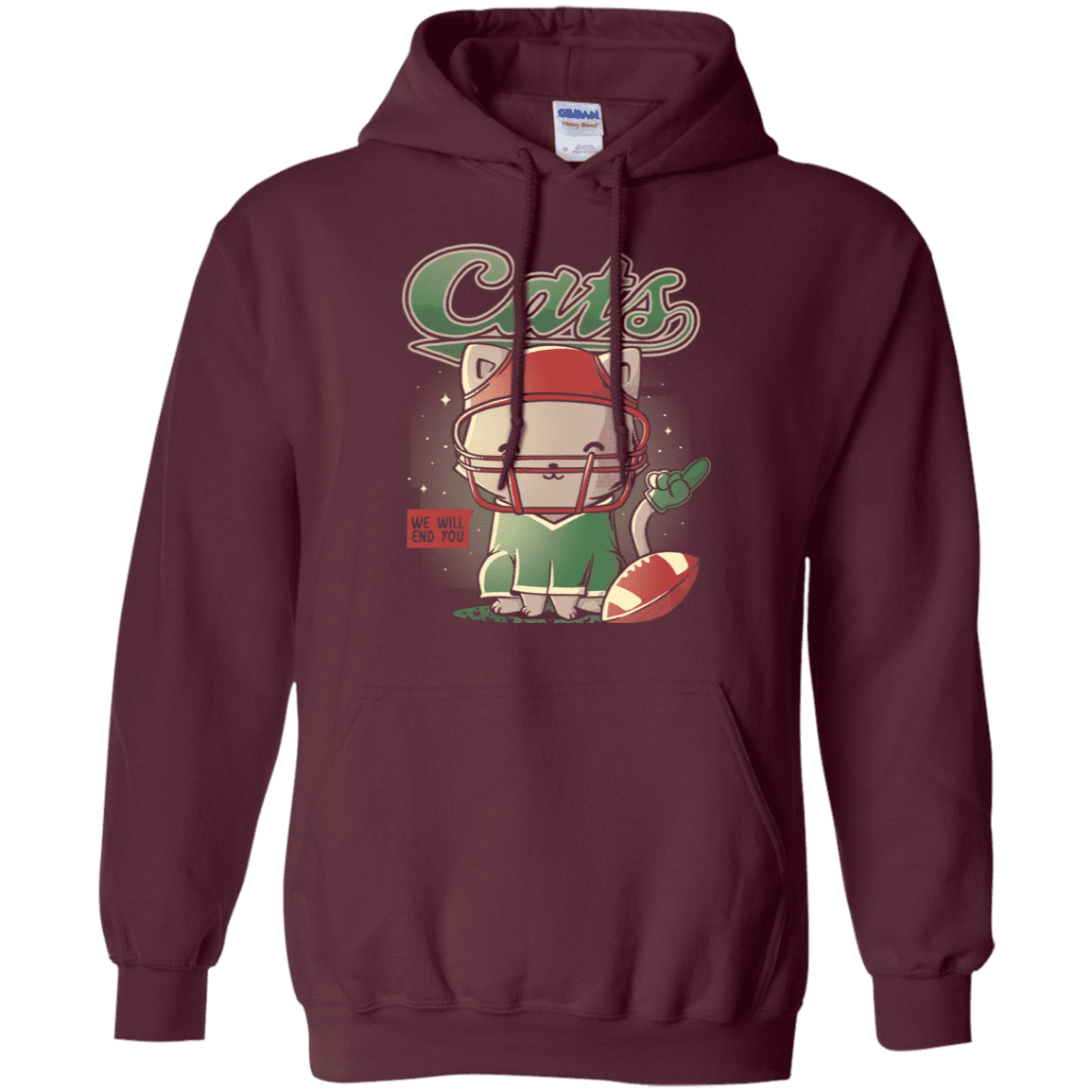 Sweatshirts Maroon / S Cats Football Pullover Hoodie