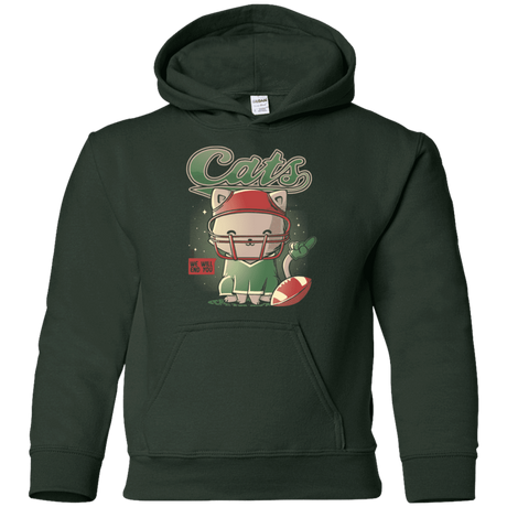 Sweatshirts Forest Green / YS Cats Football Youth Hoodie