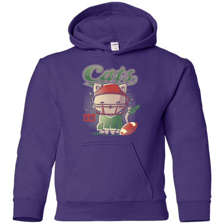 Sweatshirts Purple / YS Cats Football Youth Hoodie