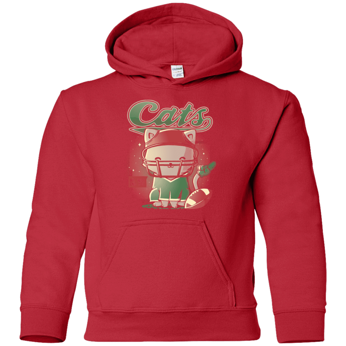 Sweatshirts Red / YS Cats Football Youth Hoodie