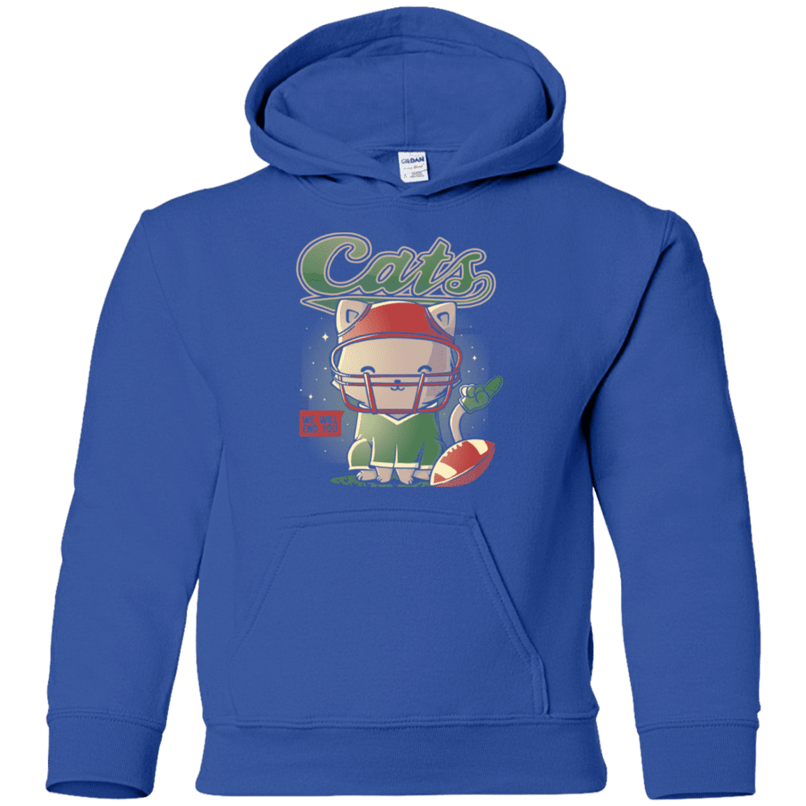 Sweatshirts Royal / YS Cats Football Youth Hoodie