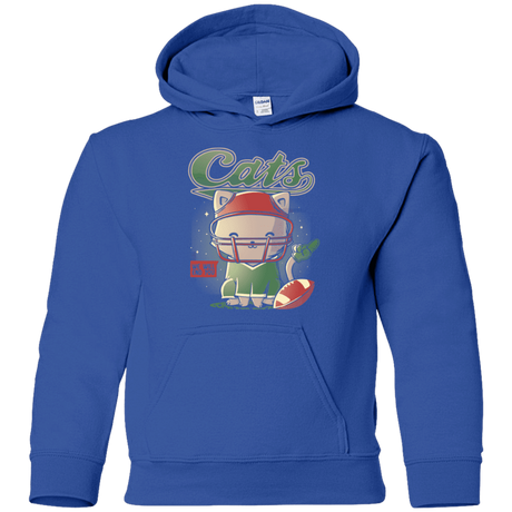 Sweatshirts Royal / YS Cats Football Youth Hoodie