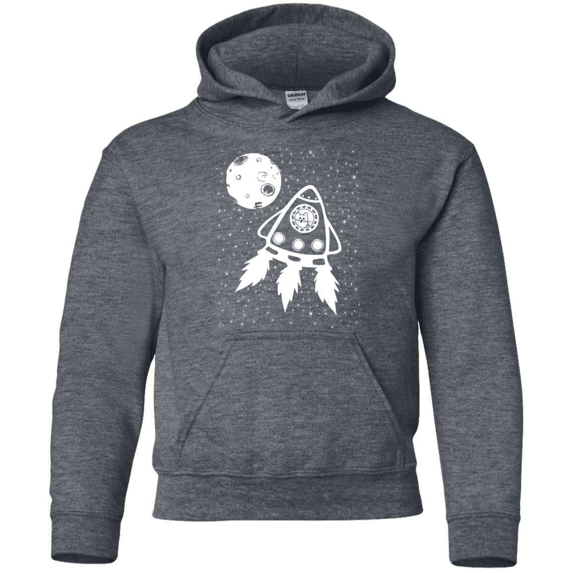 Sweatshirts Dark Heather / YS Catstronaut Youth Hoodie