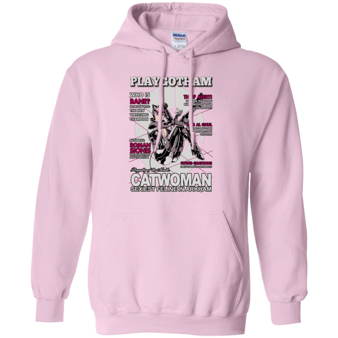 Sweatshirts Light Pink / Small Catwoman PlayGotham Pullover Hoodie