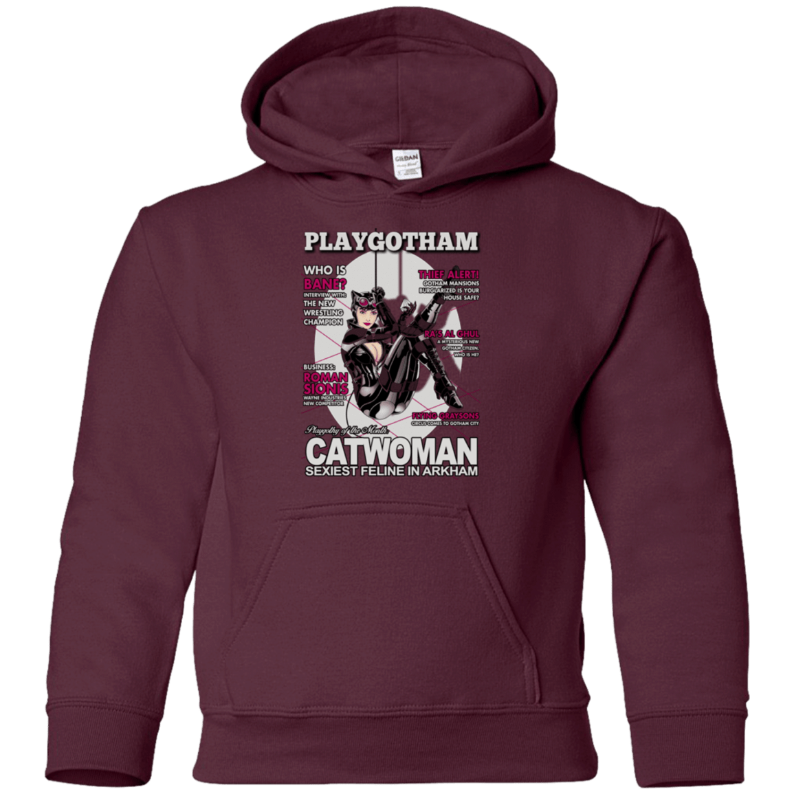 Sweatshirts Maroon / YS Catwoman PlayGotham Youth Hoodie