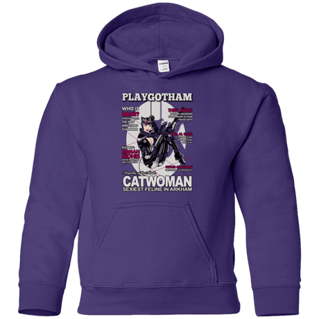 Sweatshirts Purple / YS Catwoman PlayGotham Youth Hoodie