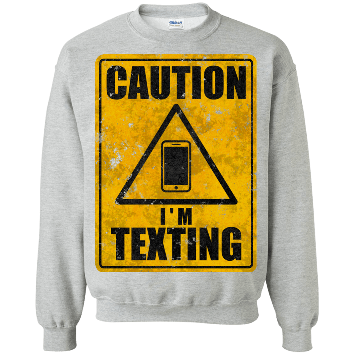 Sweatshirts Sport Grey / Small Caution I'm Texting Crewneck Sweatshirt