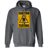 Sweatshirts Dark Heather / Small Caution I'm Texting Pullover Hoodie