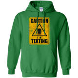 Sweatshirts Irish Green / Small Caution I'm Texting Pullover Hoodie