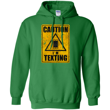 Sweatshirts Irish Green / Small Caution I'm Texting Pullover Hoodie