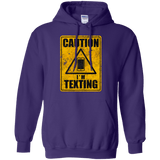 Sweatshirts Purple / Small Caution I'm Texting Pullover Hoodie