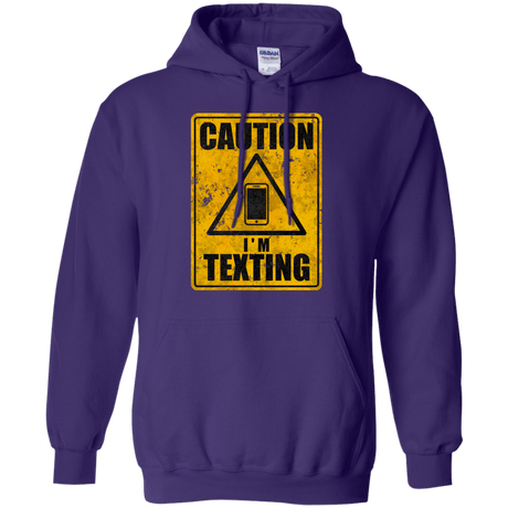 Sweatshirts Purple / Small Caution I'm Texting Pullover Hoodie